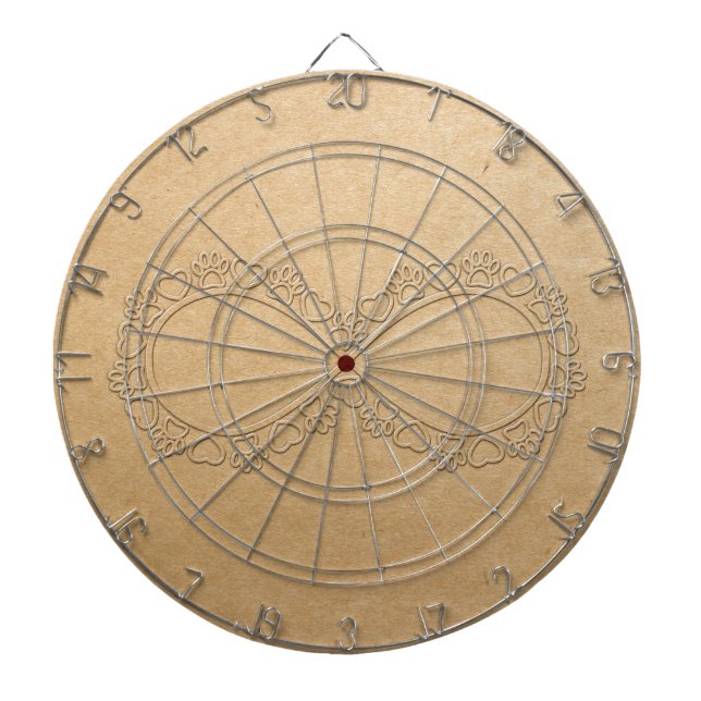 Infinite Love Dog Paw Print Dart Board (Front)