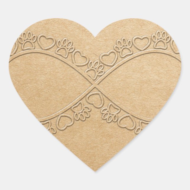 Infinite Love Dog Paw Print Heart Sticker (Front)