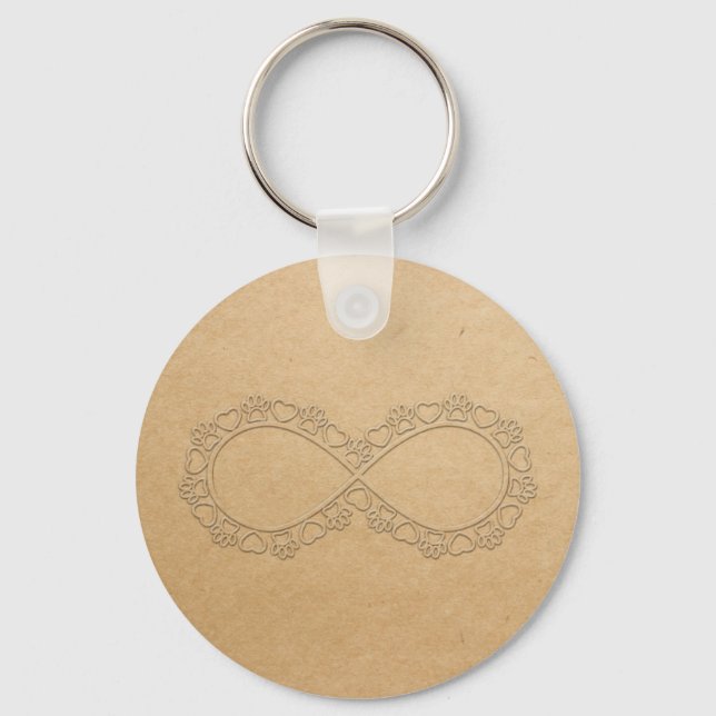 Infinite Love Dog Paw Print Keychain (Front)