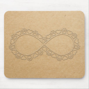 Infinite Love Dog Paw Print Mouse Pad