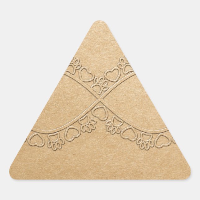 Infinite Love Dog Paw Print Triangle Sticker (Front)