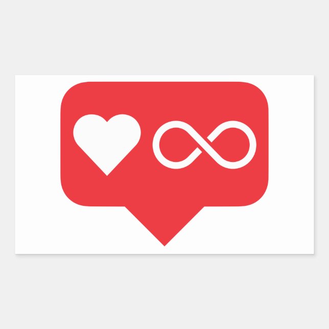 INFINITE LOVE (Instagram likes notification) Rectangular Sticker (Front)