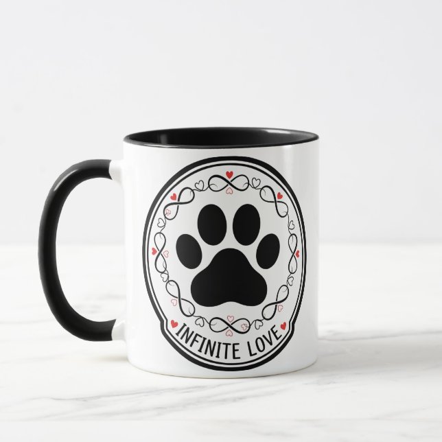 Infinite Love Paw Print Pet Memorial Mug (Left)