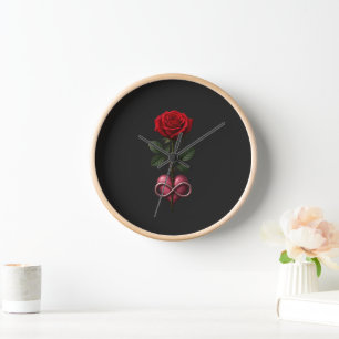 Infinite Love Rose Clock