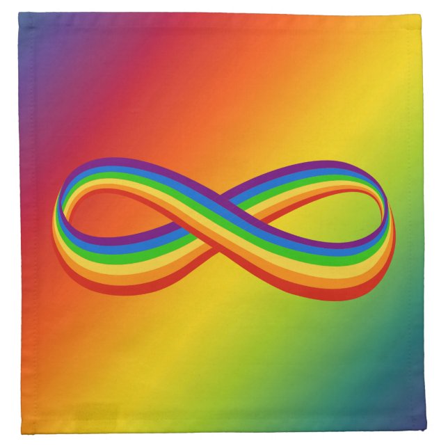 Infinite Love Symbol Rainbow Cool Infinity Pride Cloth Napkin (Front)