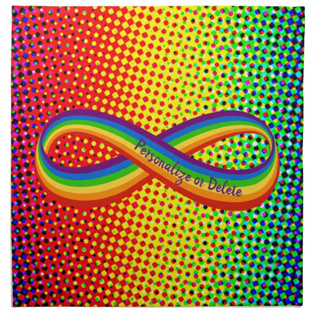 Infinite Love Symbol Rainbow Cool Infinity Pride Cloth Napkin (Front)