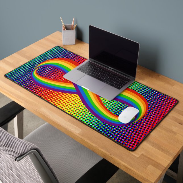 Infinite Love Symbol Rainbow Cool Infinity Pride Desk Mat (Office 2)