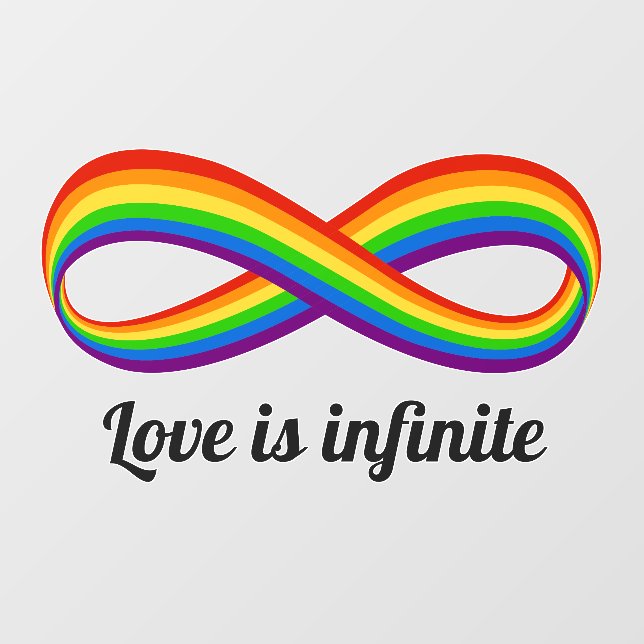 Infinite Love Symbol Rainbow Cool Infinity Pride W Wall Decal (Front)