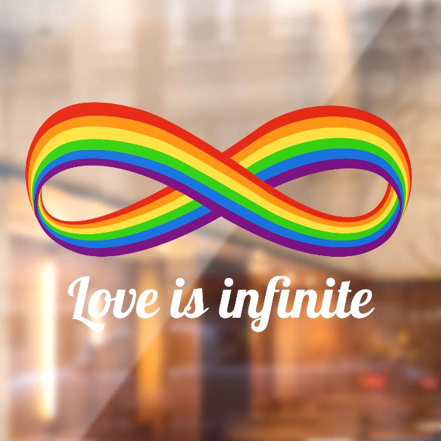 Infinite Love Symbol Rainbow Cool Infinity Pride Window Cling (Sheet 2)