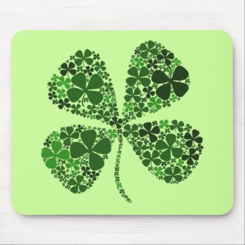 Infinite Luck 4-leaf Clover Mouse Pad by Shamrockz at Zazzle