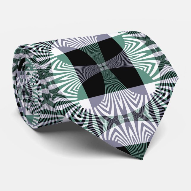 Infinite Mirage of Four-Petal Glass Shine Mandala Neck Tie (Rolled)