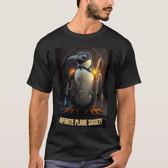Infinite Plane Society Steampunk Pengiun T-Shirt (Front)