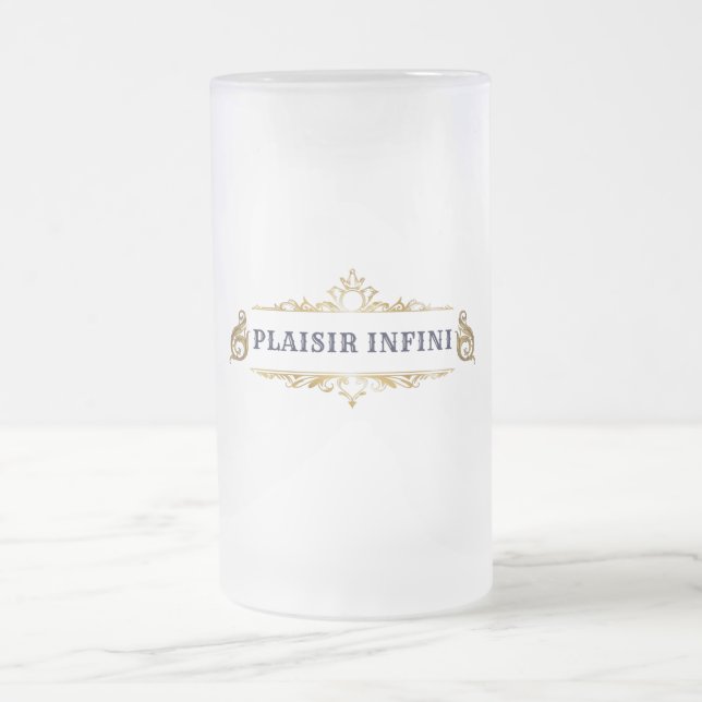 INFINITE PLEASURE FROSTED GLASS BEER MUG (Center)