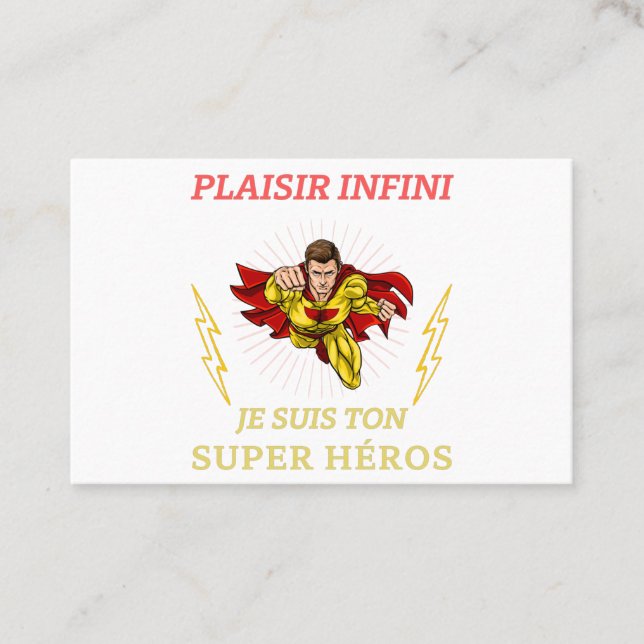 INFINITE PLEASURE I'm your super hero Business Card (Front)