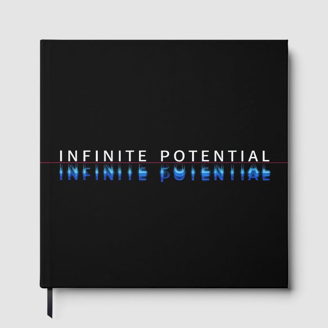 "Infinite Potential" Glitch Art Dark Poster Guest Book (Front)