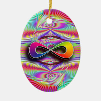 Infinite rainbow (add Words) Ceramic Ornament