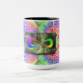 Infinite Rainbow Forest Two-Tone Coffee Mug