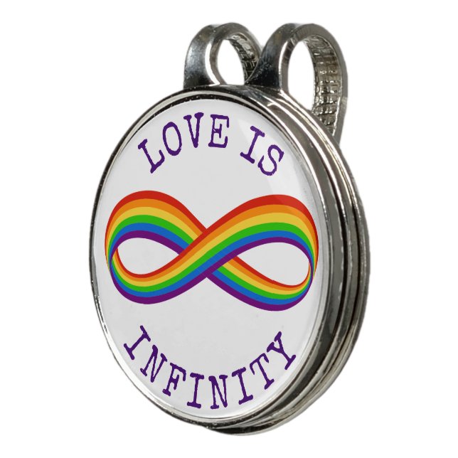 Infinite Rainbow Love Symbol Custom Gay Pride Golf Hat Clip (3/4)