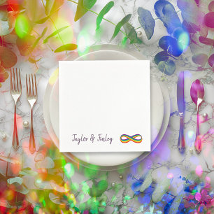 Infinite Rainbow Love Symbol Custom Gay Pride Napkins