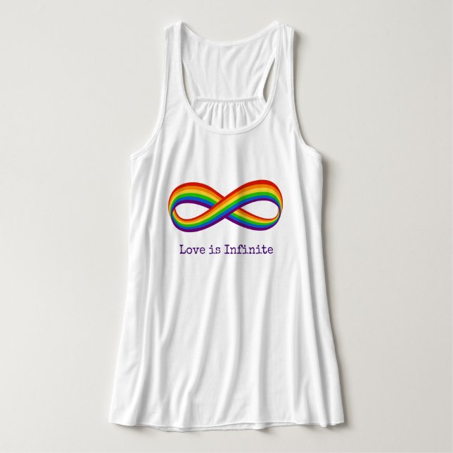 Infinite Rainbow Love Symbol Custom Gay Pride Tank Top (Design Front)