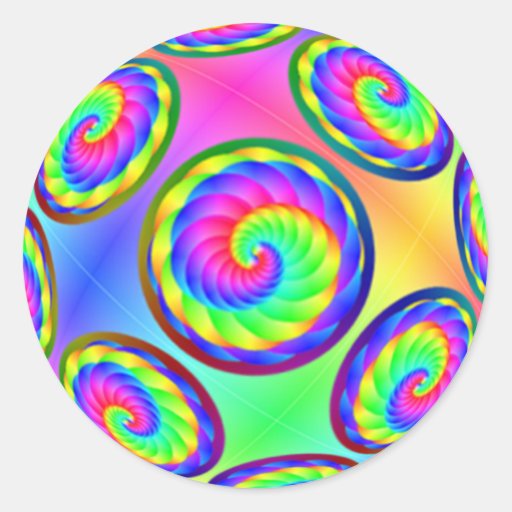 Infinite Rainbow Spirals Sticker | Zazzle