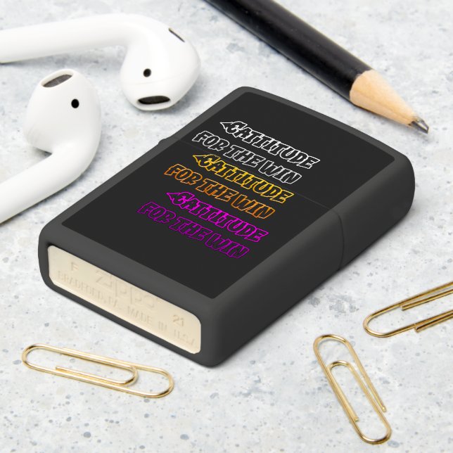 Infinite Reflections Cattitude For The Win  Zippo Lighter (On Table 2)