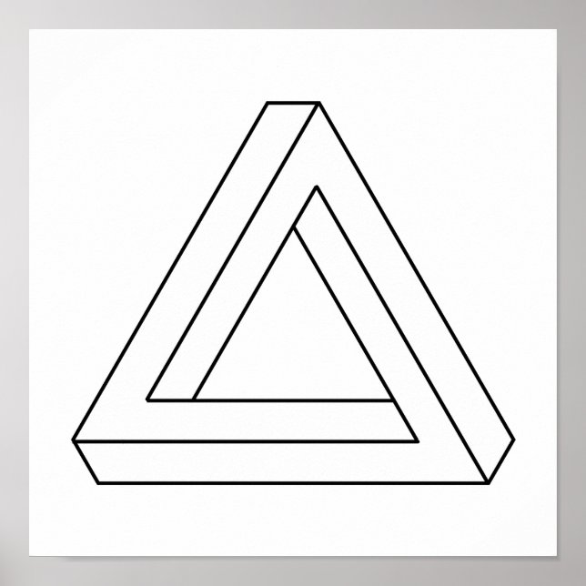 Infinite Triangle Geometric Optical Illusion  Poster (Front)
