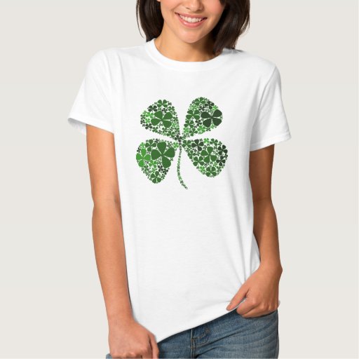 Infinitely Lucky Four Leaf Clover Tshirt | Zazzle