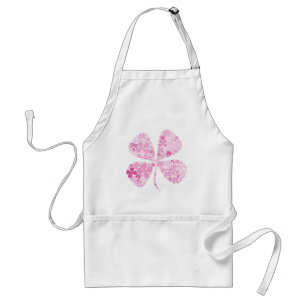 Infinitely Lucky Pink Clover Adult Apron