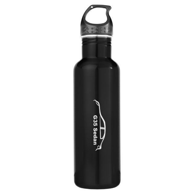 Infiniti G35 Sedan White Brushstroke Water Bottle (Front)