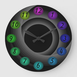 Infinity 3D Floating Colors Contemporary Designer Large Clock