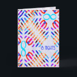 Infinity 8 Nights Chanukah Cards<br><div class="desc">Abstract chanukiah (menorah) design with infinity symbol. 8 Nights. Chanukah design.</div>