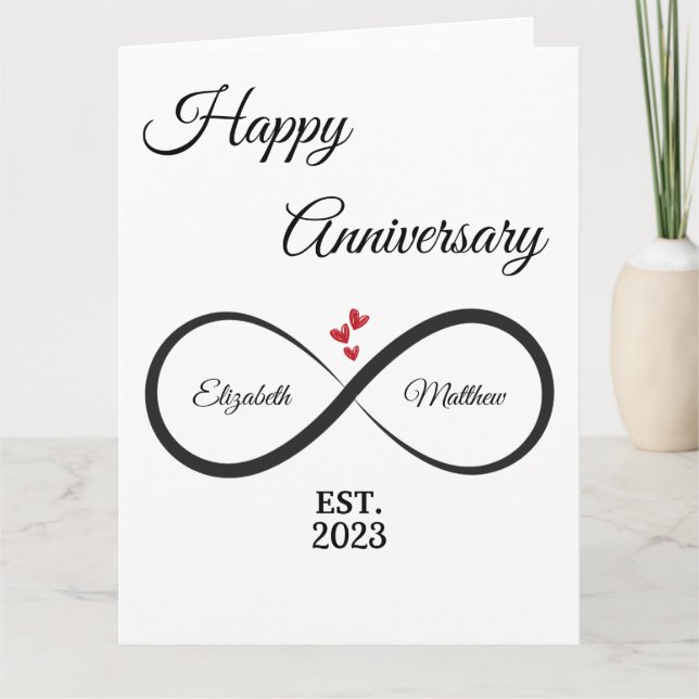 Infinity Anniversary Card | Name & Year (Front)