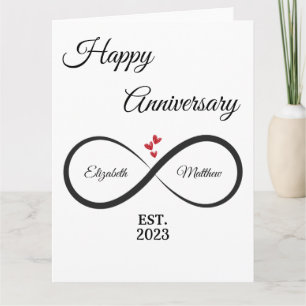 Infinity Anniversary Card   Name & Year