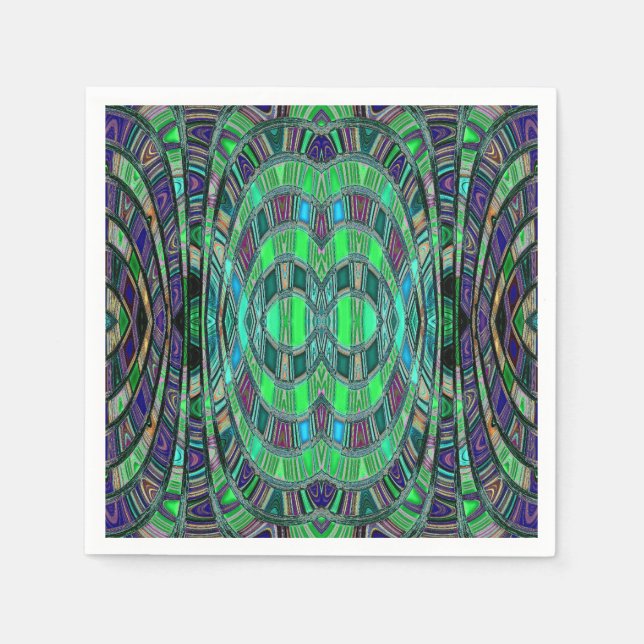 Infinity Arch - Acid Green & Deep Blue Napkins (Front)