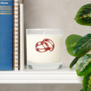 Infinity Bands Wedding Jar Candle - Red & Gold Gif