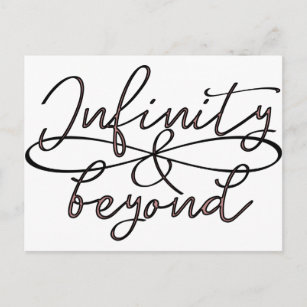 Infinity & beyond endless love couples typo postcard