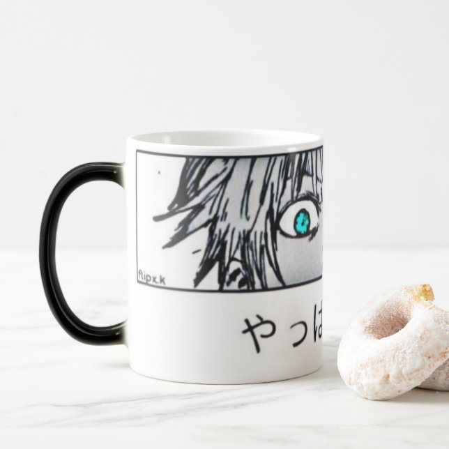 Infinity Blue Eyes Cup – Anime Sorcerer Power Mug (With Donut)