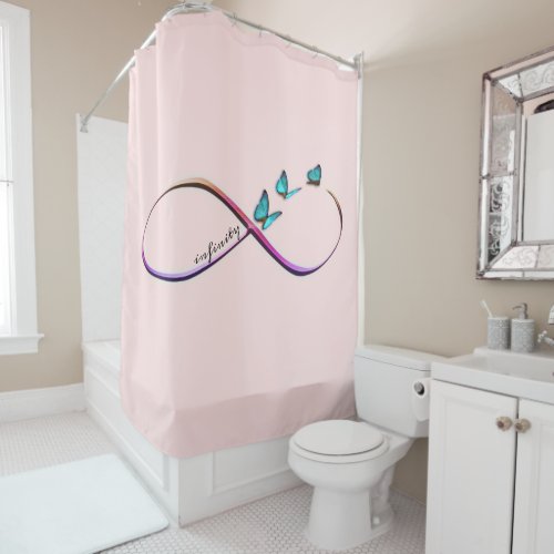 infinity butterflies shower curtain