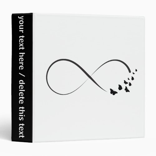 Infinity  butterfly symbol 3 ring binder