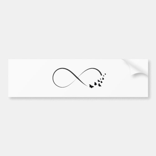 Infinity  butterfly symbol bumper sticker