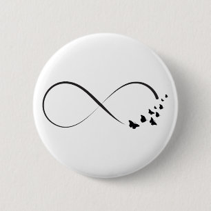 Infinity butterfly symbol button