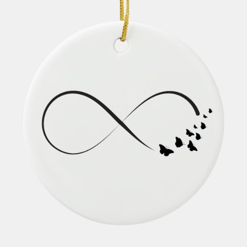 Infinity  butterfly symbol ceramic ornament