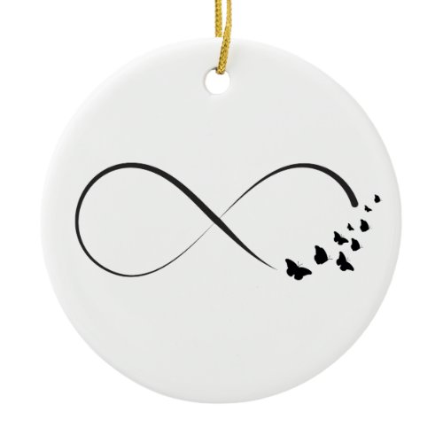 Infinity  butterfly symbol ceramic ornament