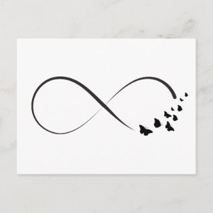 Infinity butterfly symbol postcard