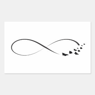 Infinity butterfly symbol rectangular sticker