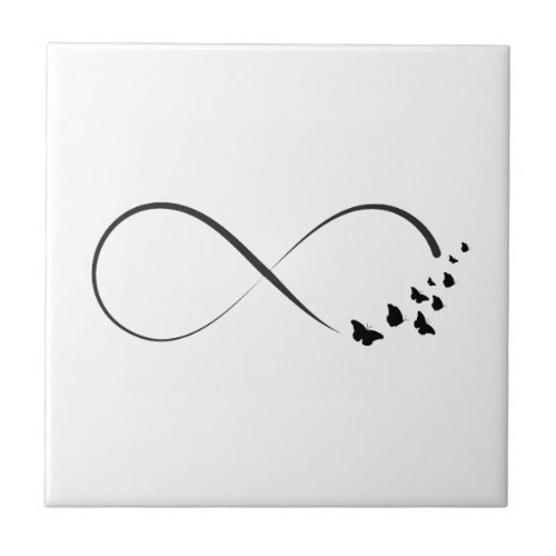 Infinity  butterfly symbol tile