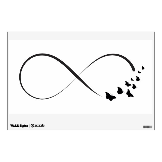 Infinity  butterfly symbol wall sticker (Front)