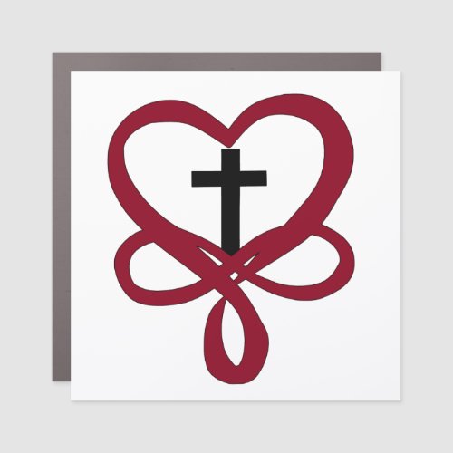 Infinity Christian Cross Car Magnet