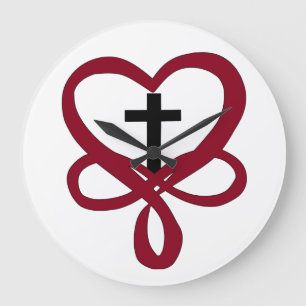 Infinity Christian Cross Large Clock